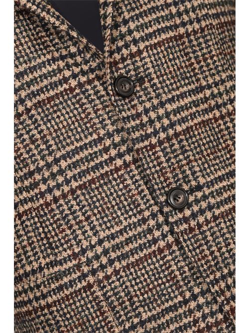 Giacca monopetto in lana Principe di Galles Marrone SARTORIO NAPOLI | SG1250 S0732907001
